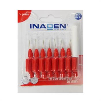 Inaden Interdental Brushes Μεσοδόντια Βουρτσάκια Κόκκινο 0.5mm 8τμχ