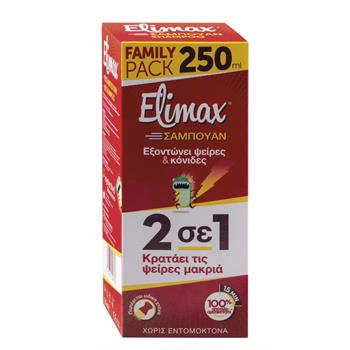 Elimax Αντιφθειρικό Σαμπουάν 2 σε 1 Family Pack 250ml