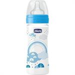 Chicco Well Being Μπιμπερό Πλαστικό Μπλε με Θηλή Σιλικόνης Κανονική Ροή 250ml 20623-20