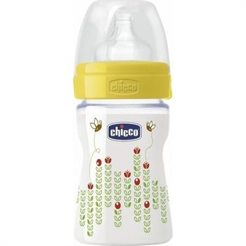 Chicco Well Being Πλαστικό Μπιμπερό με Θηλή Σιλικόνης 150ml 20611-30