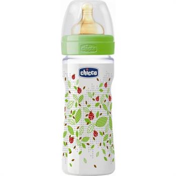 Chicco Well Being Πλαστικό Mπιμπερό με Θηλή Καουτσούκ Ρυθμιζόμενη Ροή 2+ 250ml 20622-30