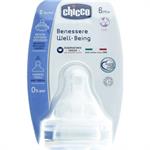 Chicco Well-Being Θηλή Σιλικόνης Ροή Φαγητού 6m+ 2τμχ 20855-20