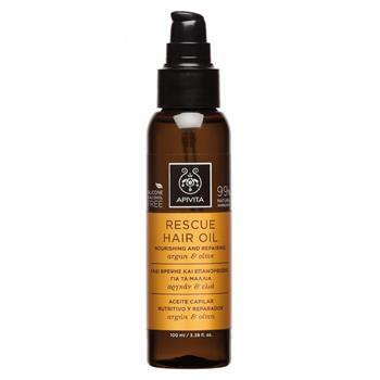 Apivita Rescue Oil Λάδι Θρέψης & Επανόρθωσης για τα Μαλλιά με Αργκάν & Ελιά 100ml