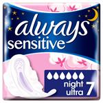 Always Sensitive Ultra Night Σερβιέτες με Φτερά 7τμχ