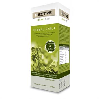 F Ective Herbal Line Syrup Adults Χωρίς Ζάχαρη 200ml