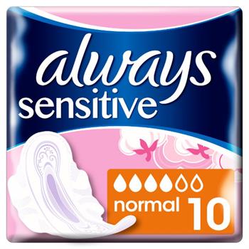Always Sensitive Ultra Normal Plus Σερβιέτες Με Φτερά 10τμχ