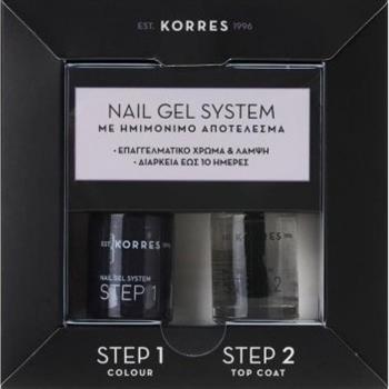 Korres Nail Gel System Dark Mauve 10ml & Βερνίκι Νυχιών Top Coat 10ml