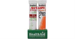 Health Aid B-vital Βερύκοκο και ΔΩΡΟ Vitamin C 1000mg Πορτοκάλι 2X20 αναβράζοντα δισκία