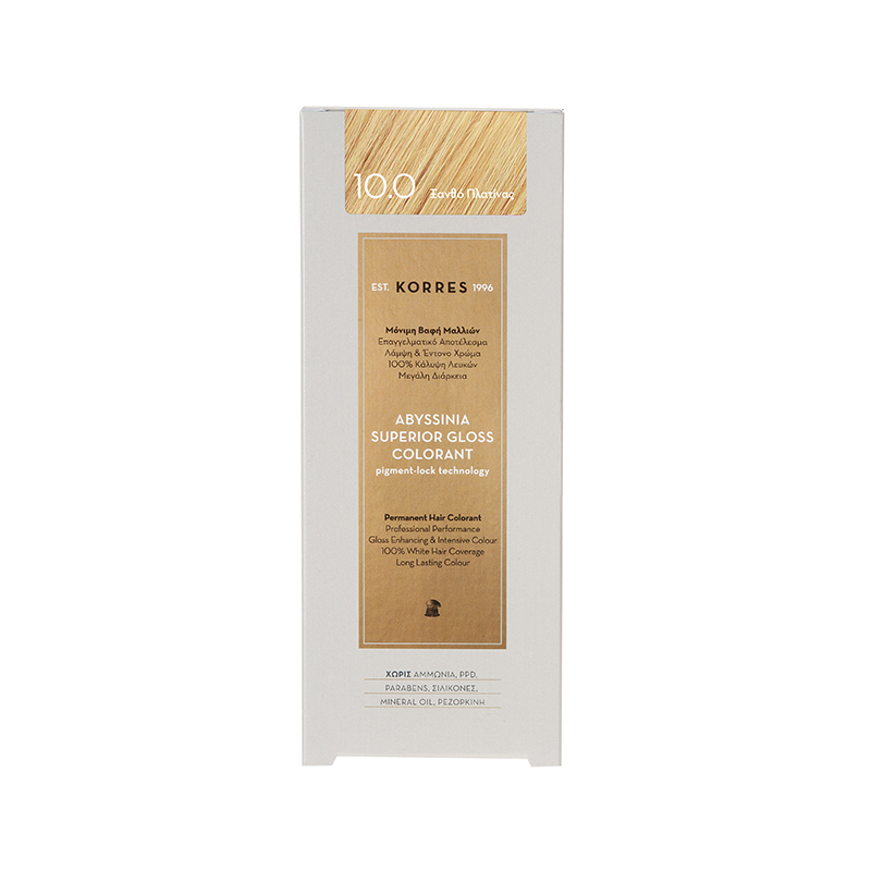 Korres Abyssinia Superior Gloss Colorant Βαφή Μαλλιών 10,0 Ξανθό Πλατίνας