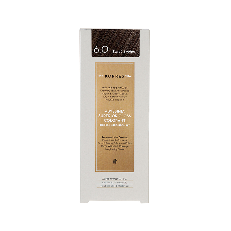 Korres Abyssinia Superior Gloss Colorant Βαφή Μαλλιών 6,0 Ξανθό Σκούρο