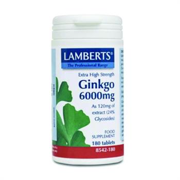 Lamberts Ginkgo Biloba Extract 6000mg 180tabs