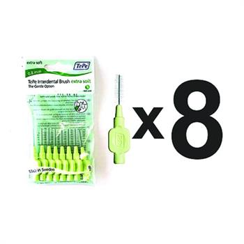 TePe X-Soft Μεσοδόντια Βουρτσάκια Πράσινα 0.8mm