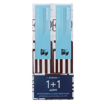Korres Οδοντόπαστα Ολικής Προστασίας με Δυόσμο & Lime 2x75ml