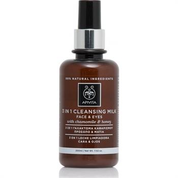 Apivita 3 in 1 Cleansing Milk Face & Eyes με Χαμομήλι και Μέλι 200ml