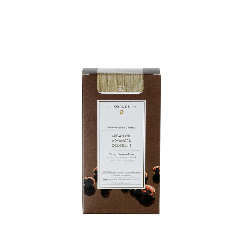 Korres Argan Oil Advanced Colorant 8.1 Ξανθό Ανοικτό Σαντρέ