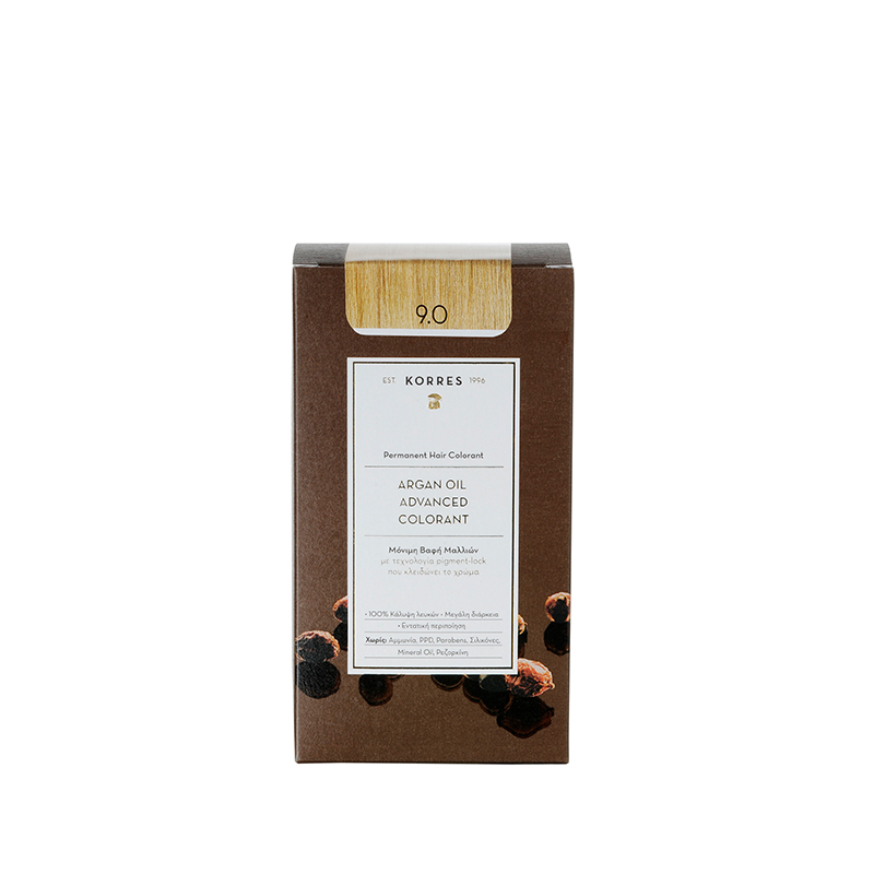 Korres Argan Oil Advanced Colorant 9.0 Ξανθό Πολύ Ανοικτό