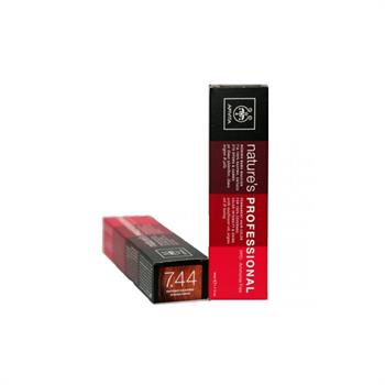 Apivita Nature's Hair Color Professional Μόνιμη Βαφή Μαλλιών 7.44 Έντονο Xάλκινο