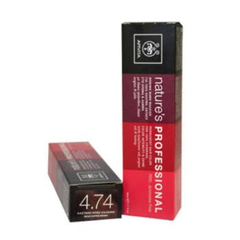 Apivita Nature's Hair Color Professional Μόνιμη Βαφή Μαλλιών 4,74 Καστανό Μπεζ Χάλκινο