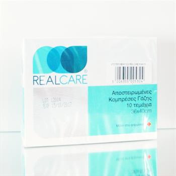Real Care Αποστειρωμένες Γάζες Βάμβακος σε Φάκελο 36Χ40 10τμχ