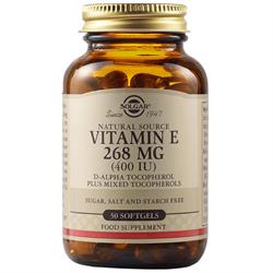 Solgar Vitamin E 400 IU 50 Softgels – Ισχυρή Φόρμουλα με Φυσική Βιταμίνη Ε για Προστασία & Ενέργεια