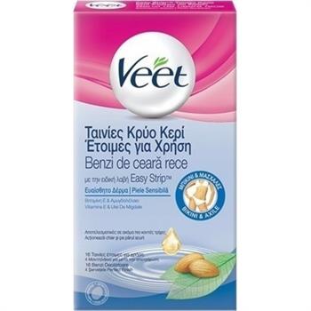 Veet Κρύο Κερί για Μπικίνι & Μασχάλες Ευαίσθητες Επιδερμίδες 16τμχ
