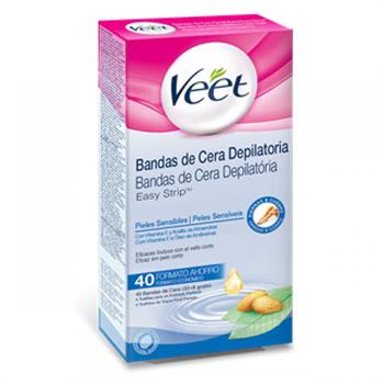 Veet Easy Strip Κρύο Κερί για Ευαίσθητο Δέρμα 40τμχ