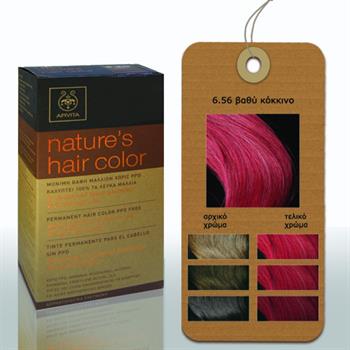Apivita Nature's Hair Color Μόνιμη Βαφή Μαλλιών 6.56 Βαθύ Κόκκινο