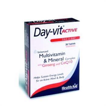 Health Aid Day-vit Active with Ginsens & CoQ10 30abs