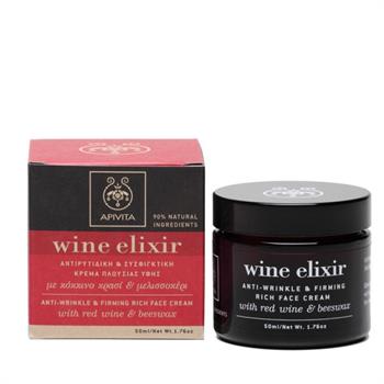 Apivita Wine Elixir Αντιρυτιδική & Συσφιγκτική Κρέμα Πλούσιας Υφής με Κόκκινο Κρασί & Μελισσοκέρι 50ml