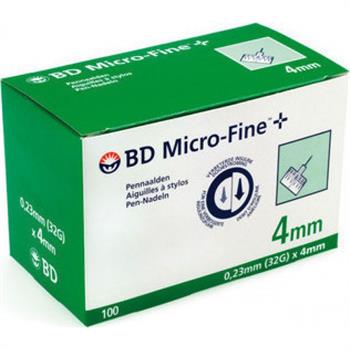 BD Micro-Fine Penta Point Αποστειρωμένες βελόνες ινσουλίνης 4mm x 0.23mm (32G) 100τμχ.