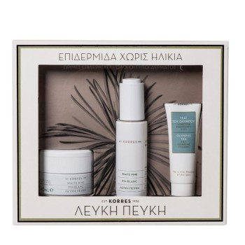 Korres Λευκή Πεύκη Set Κρέμα Νύχτας 40ml & Ορός 30ml & Τσάι Του Ολύμπου Γαλάκτωμα Καθαρισμού 3 σε 1 16ml
