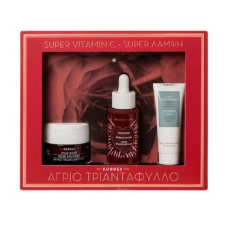 Korres Set Wild Rose Κρέμα Νύχτας 40ml & Λάδι Προσώπου 30ml & Τσάι του Ολύμπου Κρέμα Καθαρισμού 16ml