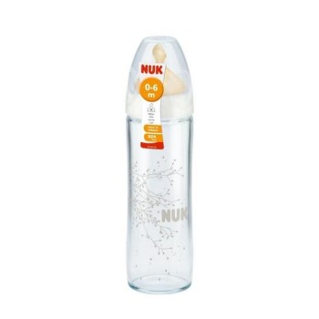 Nuk New Classic Γυάλινο Μπιμπερό με Θηλή Καουτσούκ 240ML
