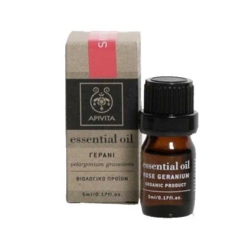 Apivita Essential Oil Geranium 100% Βιολογικό Αιθέριο Έλαιο Γεράνι 5ml