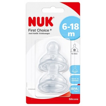 Nuk First Choice Plus Θηλή Silicone με Βαλβίδα για Νερό και Τσάϊ 0-6m