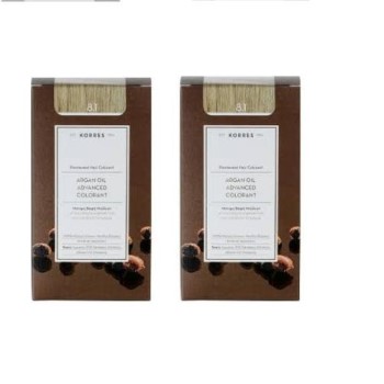 Korres Argan Oil Advanced Colorant x2 8.1 Ξανθό Ανοιχτό Σαντρέ