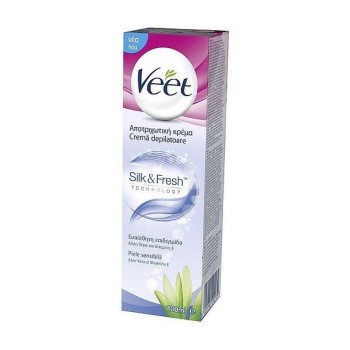 Veet Silk & Fresh, Αποτριχωτική Κρέμα για Ευαίσθητο Δέρμα με Αλόη και Βιταμίνη Ε, 100ml
