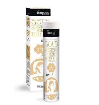 Inoplus Gold Sleep Aid, Συμπλήρωμα Διατροφής με Μαγνήσιο, Εκχύλισμα Χαμομηλιού, Πασιφλόρα και Μελισσόχορτο 20Αναβρ Δισκία