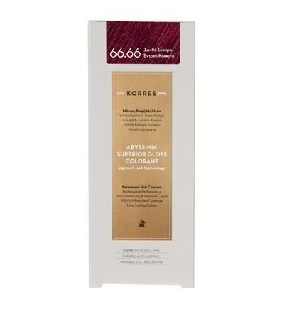 Korres Abyssinia Superior Gloss Colorant Βαφή Μαλλιών 66,66 Ξανθο σκουρο εντονο κοκκινο
