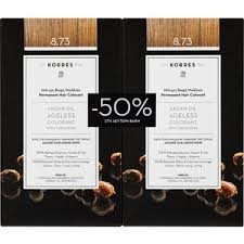 Korres Argan Oil Ageless Colorant Βαφή Μαλλιών 8.73 Χρυσο κακαο 2τμχ (-50% στη 2η)