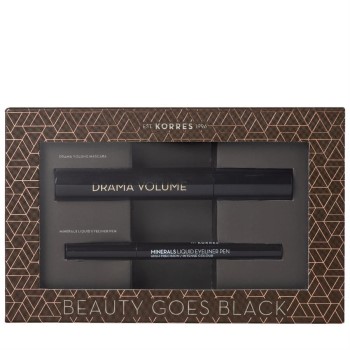 Korres Promo Volcanic Minerals Drama Volume Mascara 01 Black 11ml & Minerals Liquid Eyeliner Pen 01 Black 1ml