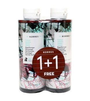 Korres Showergel Jasmine Αφρόλουτρο Γιασεμί 1+1 ΔΩΡΟ, 2 x 250ml
