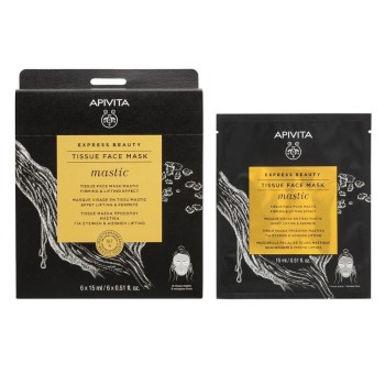 APIVITA EXPRESS BEAUTY Tissue Μάσκα Προσώπου Μαστίχα Σύσφιξη & Αίσθηση Lifting 15ml