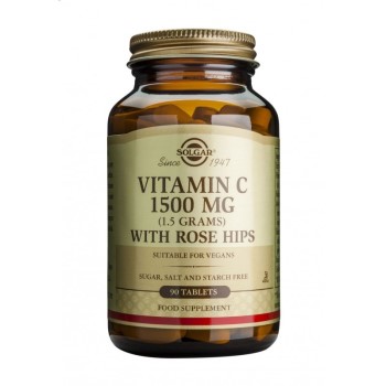 SOLGAR Vitamin C 1500mg with Rose Hips Tabs 90s
