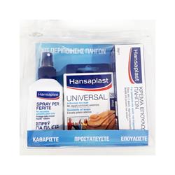 Hansaplast Κιτ Περιποίησης Πληγών (Universal Επιθέματα 20 Τεμάχια & Hansaplast Σπρέι για Πληγές 100ml & Hansaplast Κρέμα Επούλωσης Πληγών 50gr)