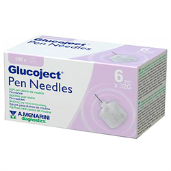 Menarini Glucoject pen needles βελόνες ινσουλίνης 6mm 100τμχ