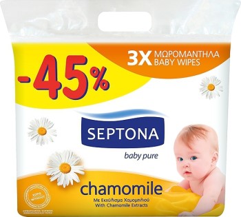 Septona Μωρομάντηλα με Χαμομήλι 3*64τμχ