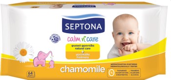 Septona Μωρομάντηλα με Χαμομήλι 64τμχ