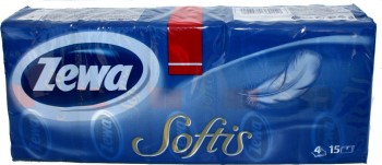 Zewa softis  Χαρτομάντηλα  Κουτί 15 τμχ