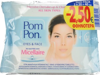 Pom Pon Eyes & Face Micellaire 2 x 20τμχ